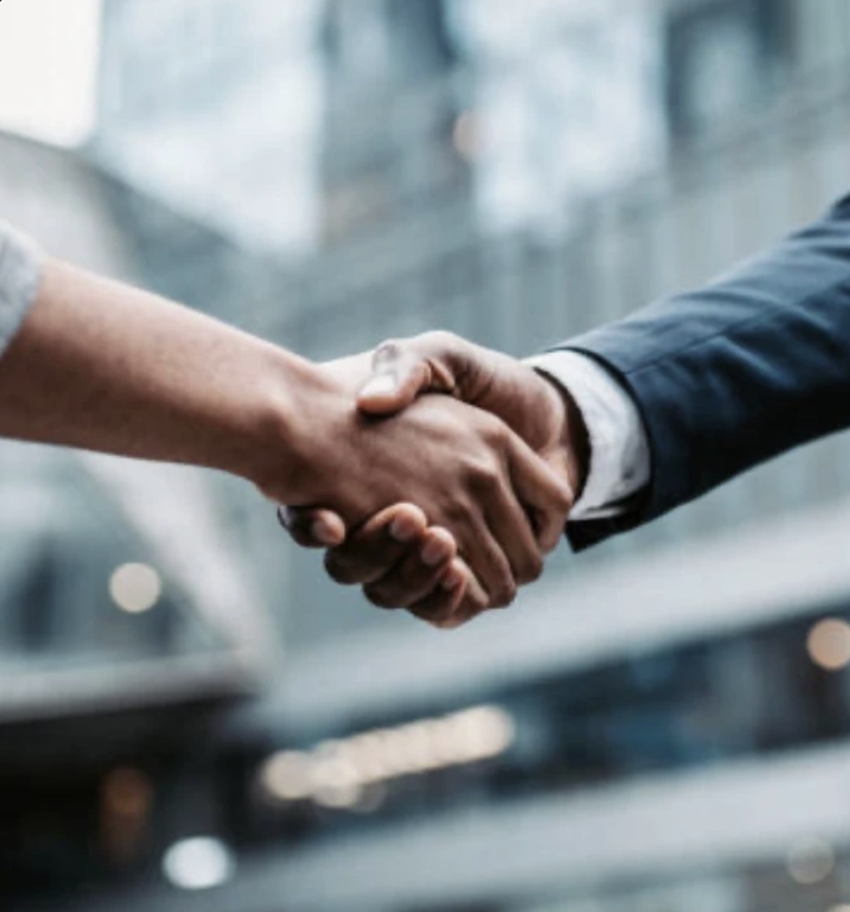 A professional handshake